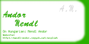 andor mendl business card